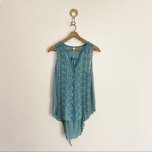 Anthropologie Tiny Lace Tank Top